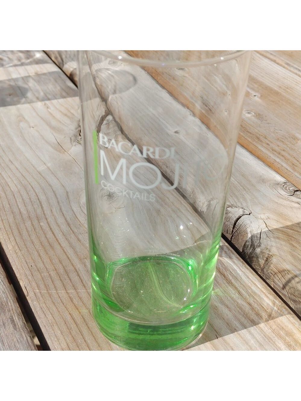 Beautiful green tinted Ombre BACARDI Mojito Cocktail glass